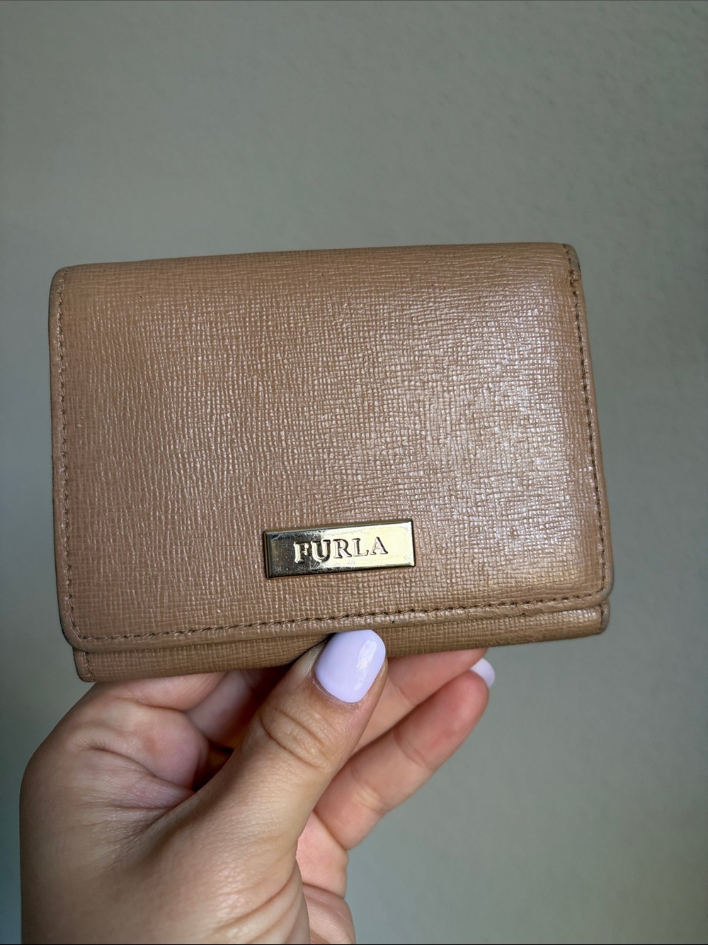 Furla Elegant Tan Italian Leather Compact Trifold Wallet
